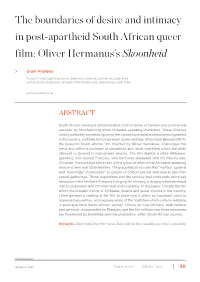 The Boundaries of Desire and Intimacy in Post-Apartheid South African Queer Film: Oliver Hermanus’S Skoonheid