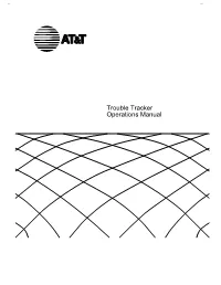 Trouble Tracker Operations Manual --