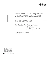 Ultrasparc T1™ Supplement to the Ultrasparc Architecture 2005