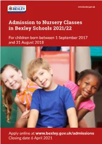 Admission to Nursery Classes Booklet 2021 to 2022