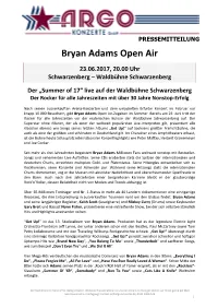 Bryan Adams Open Air