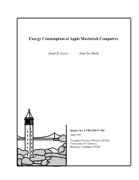 Energy Consumption of Apple Macintosh Computers