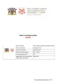Exam Contingency Plan 2020/21
