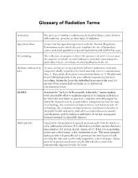 Glossary of Radiation Terms