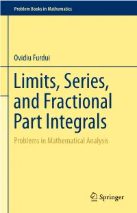 Ovidiu Furdui Problems in Mathematical Analysis