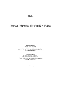 Revised Estimates for Public Services 2020