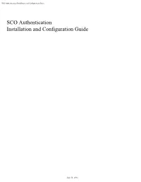 SCO Authentication Installation and Configuration Guide