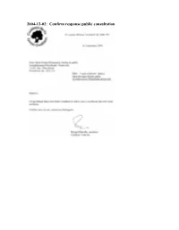2004-12-02: Confirm Response Public Consultation