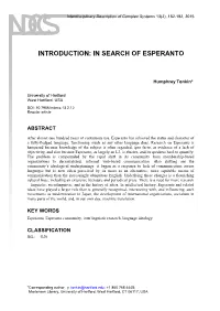 Introduction: in Search of Esperanto