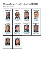 Michigan Senate Photo Directory for 2021-2022