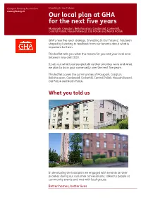 Our Local Plan at GHA for the Next Five Years
