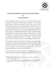 Protecting Against Liability for On-Line Practices in External E-Business By