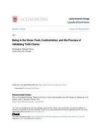 Punk, Confrontation, and the Process of Validating Truth Claims