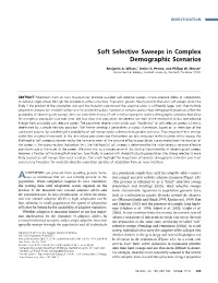 Soft Selective Sweeps in Complex Demographic Scenarios
