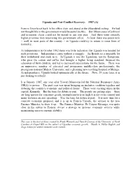 Uganda and Post-Conflict Recovery: 1987 (A)