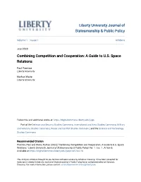 Combining Competition and Cooperation: a Guide to U.S. Space Relations