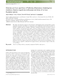 Diversity and Host Specificity of Psylloidea