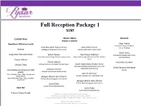 Full Reception Package 1 $185