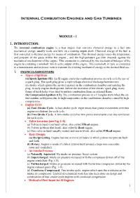 Internal Combustion Engines and Gas Turbines