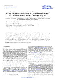 Visible and Near-Infrared Colors of Transneptunian Objects and Centaurs from the Second ESO Large Program