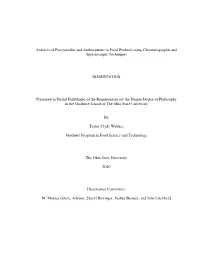 Analysis of Procyanidins and Anthocyanins in Food Products Using Chromatographic and Spectroscopic Techniques