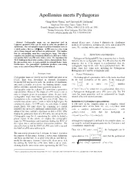 Apollonius Meets Pythagoras1