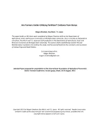 Are Farmers Under-Utilizing Fertilizer? Evidence from Kenya