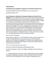 Clean Romania! the Monitoring of Candidates' Integrity for The