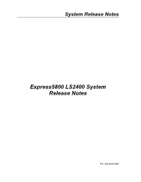 Express5800 LS2400 System Release Notes