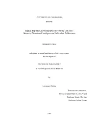 (HSAM): Memory Distortion Paradigms and Individual Differences