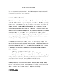Lecture Notes, by James Cahill Note: the Image Numbers in These Lecture