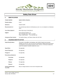 SDS Safety Data Sheet