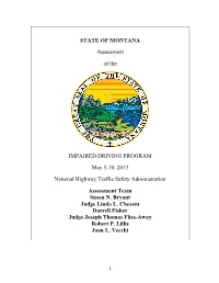 State of Montana Assessment of the Impaired Driving Program