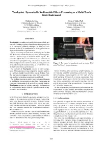 Touchpoint: Dynamically Re-Routable Effects Processing As a Multi-Touch Tablet Instrument