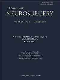 Ventriculoperitoneal Shunt Occlusion and Cranioplasty. a Case Report