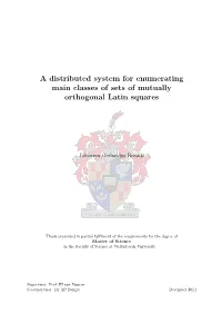 A Distributed System for Enumerating Main Classes of Sets of Mutually Orthogonal Latin Squares
