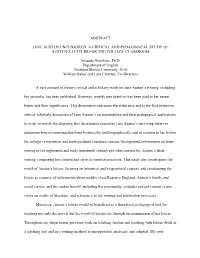 Abstract Jane Austen Uncensored
