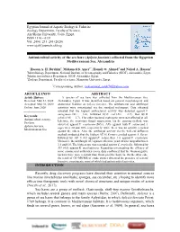 Antimicrobial Activity of the Sea Hare (Aplysia Fasciata )