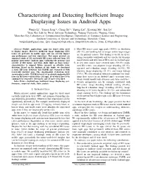 Characterizing and Detecting Inefficient Image Displaying Issues