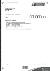 Design Technology Standard Level Paper 2