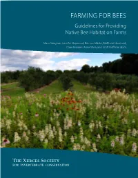 Guidelines for Providing Native Bee Habitat on Farms