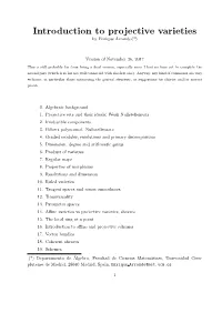 Introduction to Projective Varieties by Enrique Arrondo(*)