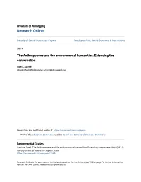 The Anthropocene and the Environmental Humanities: Extending the Conversation