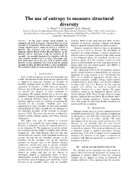 The Use of Entropy to Measure Structural Diversity