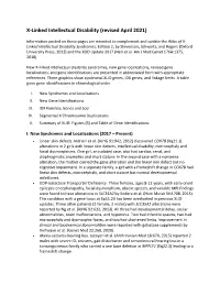 X-Linked Intellectual Disability (Revised April 2021)
