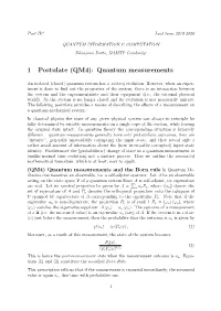 1 Postulate (QM4): Quantum Measurements