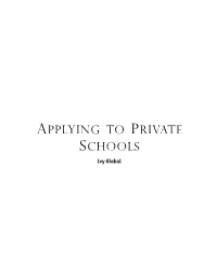 Applying to Private Schools
