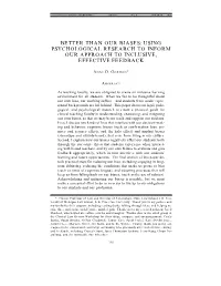 Better Than Our Biases: Using Psychological Research to Inform Our Approach to Inclusive, Effective Feedback
