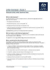 Guide 1 Overview of the Unfair Dismissal Laws