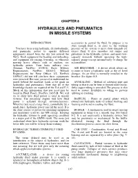 Hydraulics and Pneumatics in Missile Systems